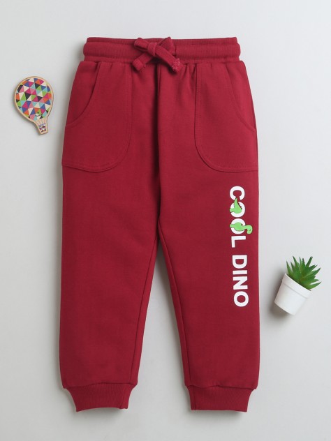 BUMZEE Maroon Boys Cotton Jogger