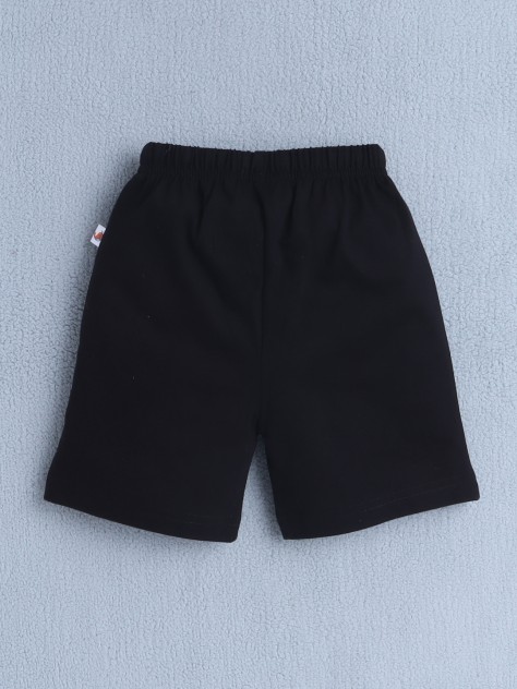 BUMZEE White & Black Boys Half Sleeves T-Shirt & Short Set