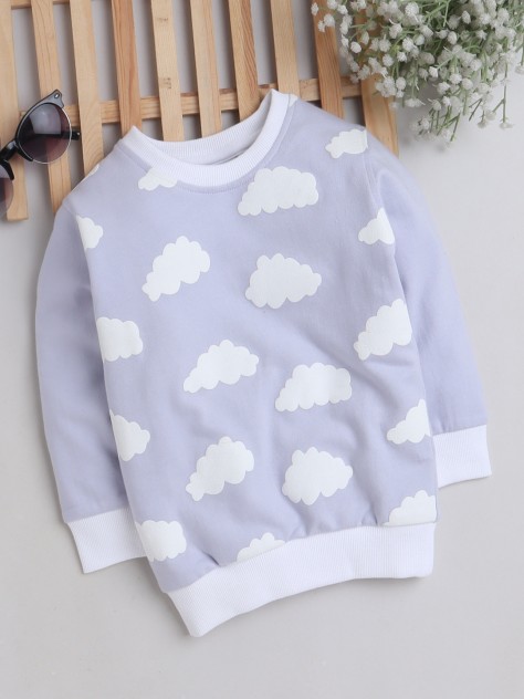 BUMZEE Lavender Girls Full Sleeves Sweatshirt