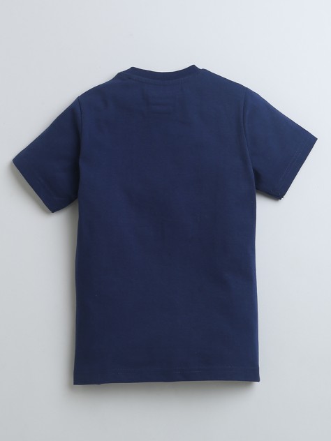 BUMZEE Navy & White Boys Half Sleeves T-Shirt & Short Set