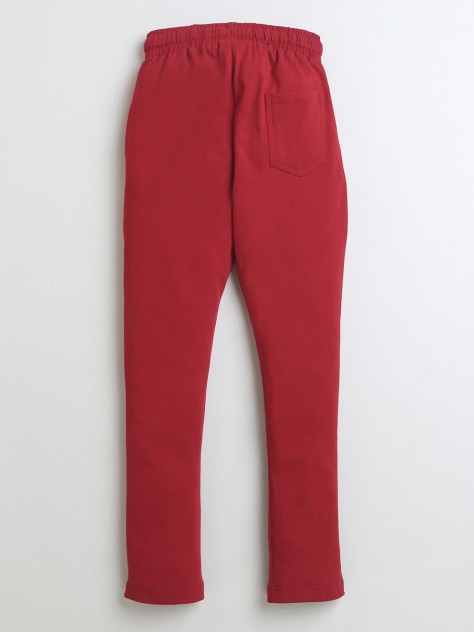 BUMZEE Maroon Boys Cotton Track Pant