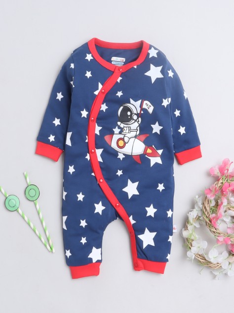 BUMZEE Navy Boys Full Sleeves Trendy Sleepsuit With Hood