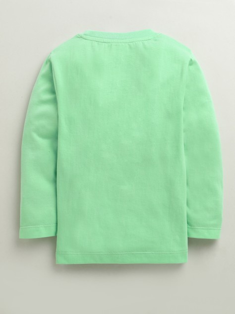 BUMZEE Blue & Green Boys Full Sleeves Cotton T-Shirts Pack Of 2