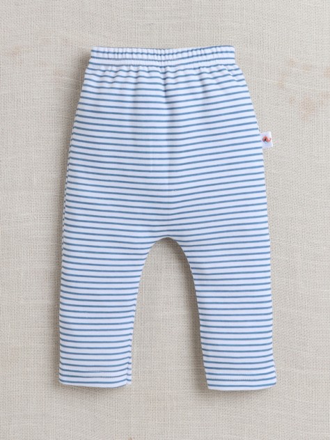 BUMZEE Light Blue & White Baby Boys Diaper Pants / Leggings / Pyjamas Pack Of 3