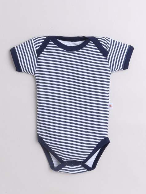 BUMZEE Navy & Blue Boys Half Sleeves Bodysuit Pack Of 3