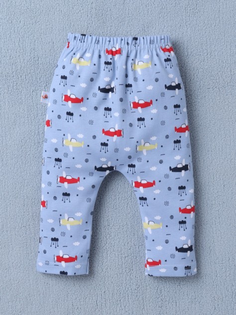 BUMZEE Sky Blue & Red Baby Boys Diaper Pants / Leggings / Pyjamas Pack Of 3