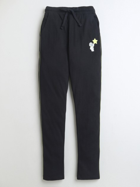 BUMZEE Black Boys Cotton Track Pant