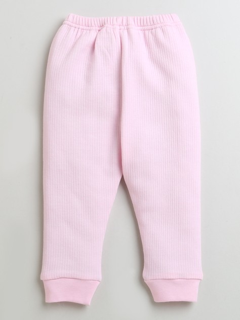 BUMZEE Pink & Orange Girls Cotton Thermal Joggers Pack Of 2