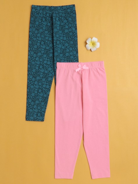 BUMZEE Girls Leggings Pink & Navy Pack of 2
