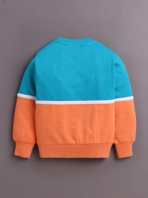 BUMZEE Blue Girls Full Sleeves Cotton Sweatshirt