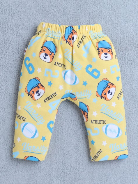 BUMZEE Navy & Yellow Baby Boys Diaper Pants / Leggings / Pyjamas Pack Of 2