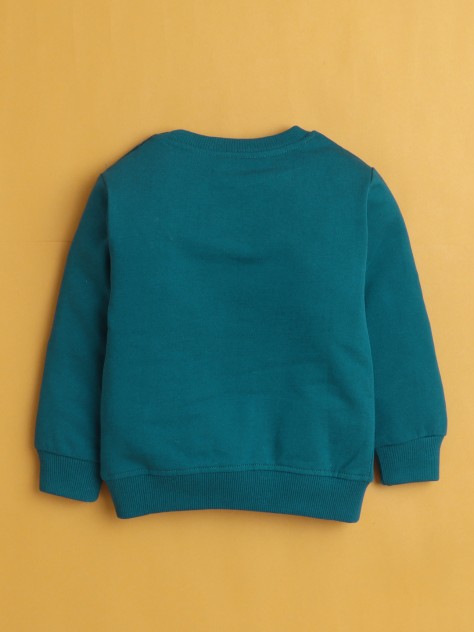 BUMZEE Teal Blue Boys Full Sleeves Cotton Sweatshirt