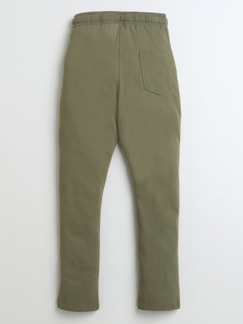 BUMZEE Olive Boys Cotton Track Pant