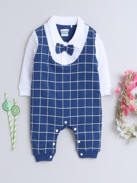 BUMZEE Navy Boys Full Sleeves Formal Trendy Sleepsuit