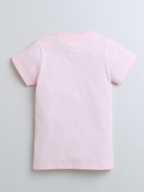 BUMZEE Pink Girls Cap Sleeves T-Shirt & Capri Set