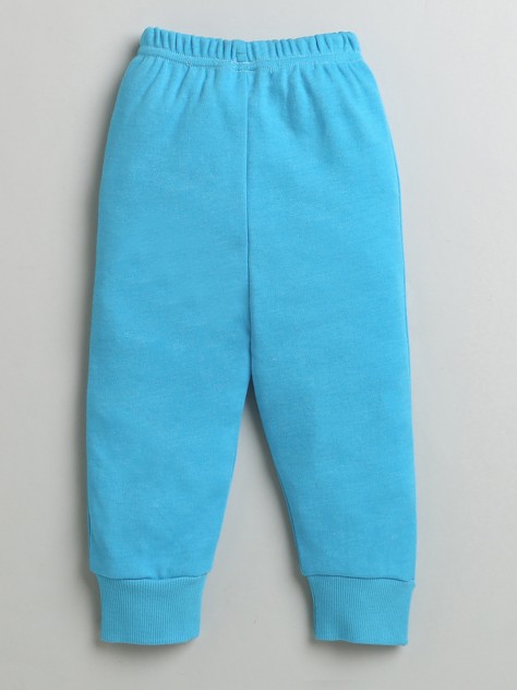 BUMZEE Blue Boys Full Sleeves Cotton Sweatshirt & Jogger Set