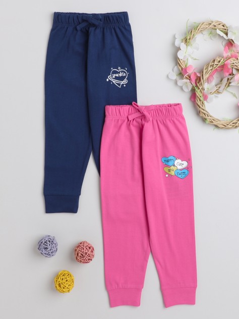 BUMZEE Blue & Pink Full Length Girls Pyjamas Pack Of 2