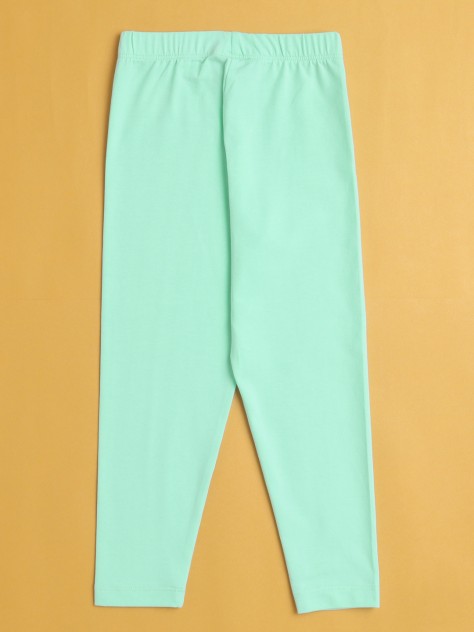 BUMZEE Girls Leggings Green & White Pack of 2