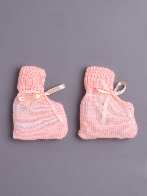 BUMZEE Orange Baby Boys Full Sleeves Acrylic Blend Sweater With Cap & Socks