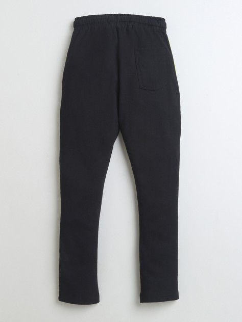 BUMZEE Black Boys Cotton Track Pant