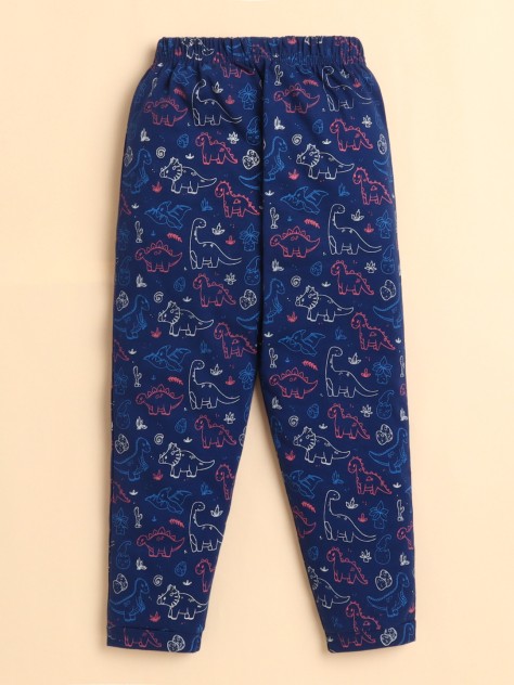 BUMZEE Navy Boys Full Sleeves Cotton Night Suit
