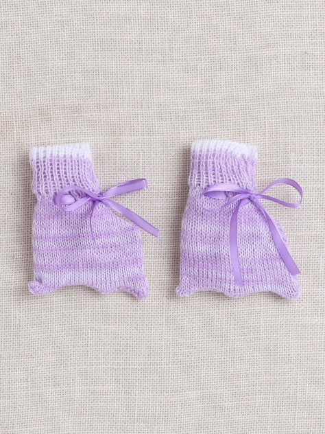 BUMZEE Lavender Baby Girls Full Sleeves Acrylic Blend Sweater With Cap & Socks