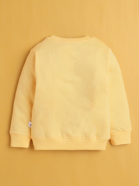 BUMZEE Yellow Boys Full Sleeves Cotton Sweatshirt