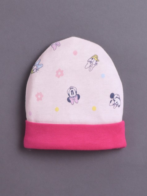 BUMZEE Peach & Pink Girls Cotton Cap Mitten Bootie Set