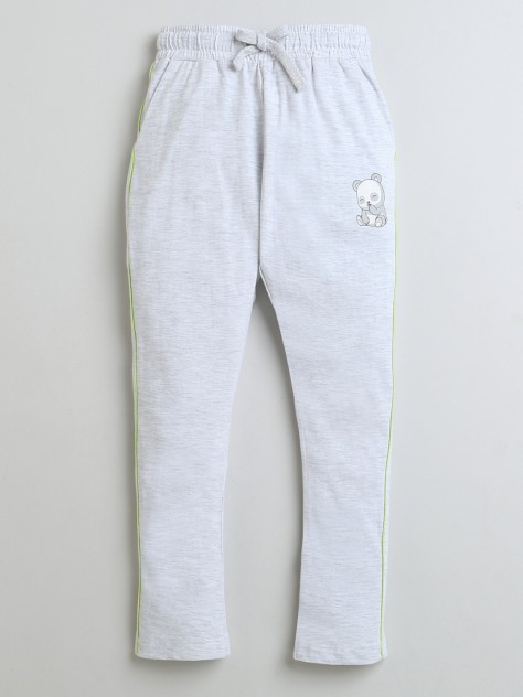 BUMZEE Grey Melange Boys Cotton Track Pant