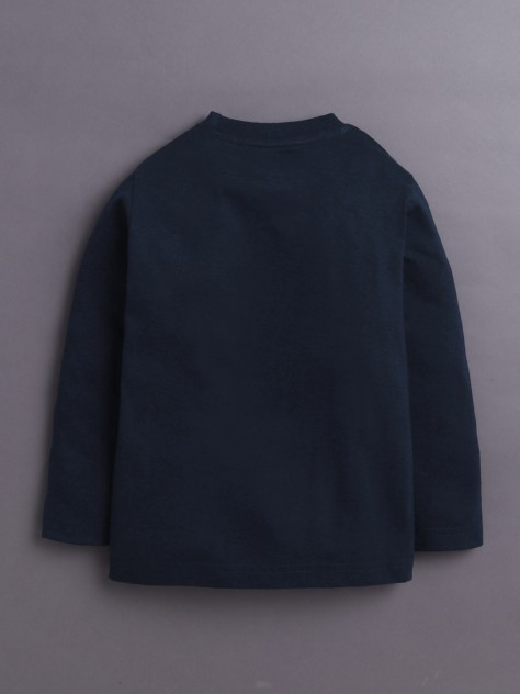 BUMZEE Navy & Pink Girls Full Sleeves Cotton T-Shirt & Pyjama Set