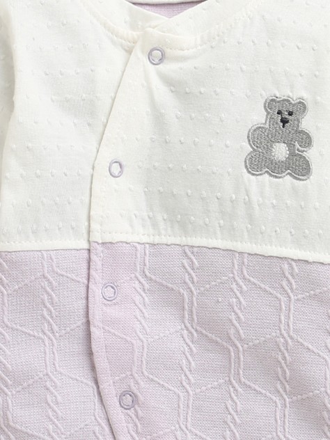 BUMZEE Lavender Girls Full Sleeves Cotton Trendy Sleepsuit Romper