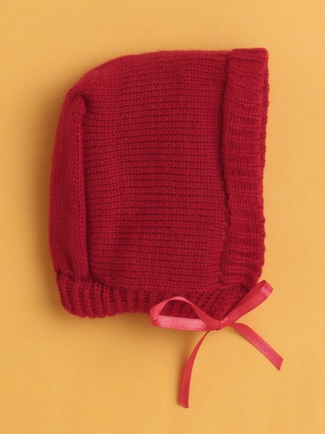 BUMZEE Maroon Baby Boys Full Sleeves Acrylic Blend Sweater With Cap & Socks