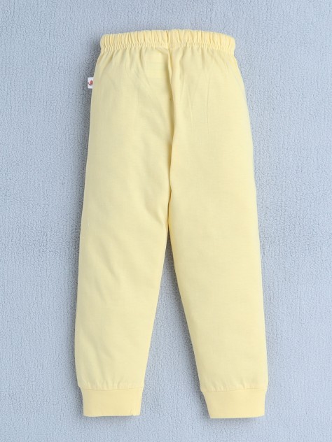 BUMZEE Multi & Yellow Girls Full Sleeves T-Shirt & Pyjama Set