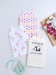 BUMZEE Pink & White Girls Camisole Slip Pack Of 3