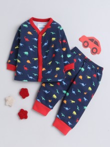 BUMZEE Navy Baby Boys Full Sleeves Jabla & Pyjama Set