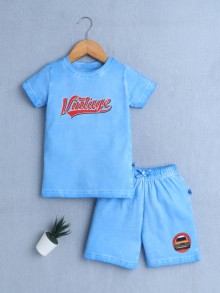BUMZEE Blue Boys Half Sleeves T-Shirt & Short Set