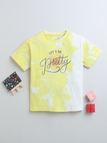 BUMZEE Yellow Girls Half Sleeves Oversized T-Shirt