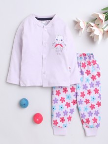 BUMZEE Lilac Baby Girls Full Sleeves Jabla & Pyjama Set