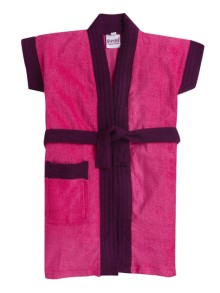 Bumzee Pink & Purple Terry Cotton Girls Bathrobe