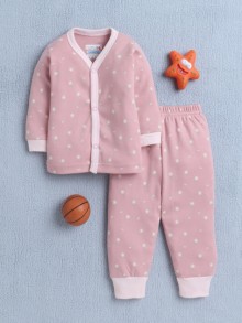 BUMZEE Onion Pink Baby Girls Full Sleeves Jabla & Pyjama Set