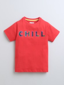 BUMZEE Red Boys Half Sleeves T-Shirt