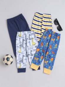 BUMZEE Navy & Blue Full Length Boys Pyjamas Pack Of 4