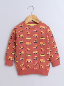 BUMZEE Brown Boys Full Sleeves Cotton Sweatshirt