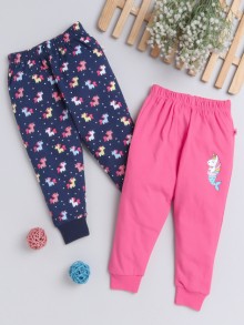 BUMZEE Navy & Pink Full Length Girls Pyjamas Pack Of 2