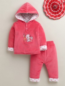 BUMZEE Coral Girls Full Sleeves Cotton Blend Winter Wear Set