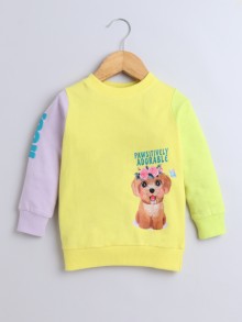 BUMZEE Yellow Girls  Full Sleeves Cotton Sweatshirt