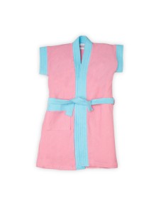 Bumzee Pink & Blue Terry Cotton Girls Bathrobe