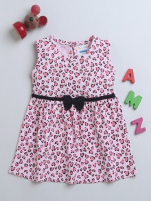 BUMZEE Pink Girls Sleeveless Frock