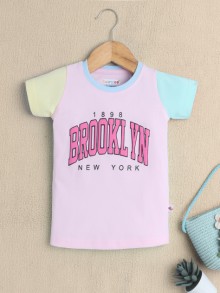 BUMZEE Pink Girls Half Sleeves T-Shirt