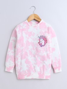 BUMZEE Pink Girls  Full Sleeves Cotton Sweatshirt